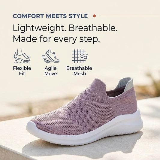 Breathable slip-on running shoes