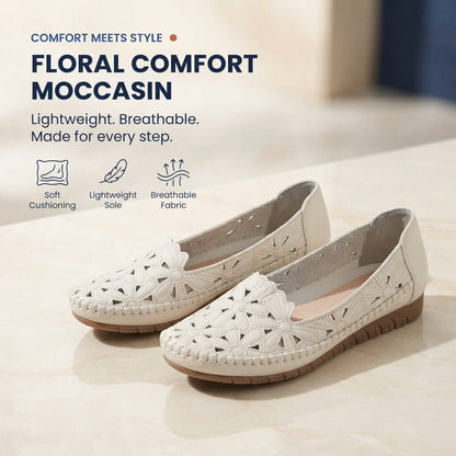 Women's Floral Lace Moccasins - Lightweight and Comfortable