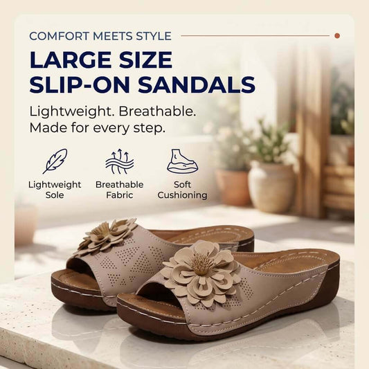 Large Size Women's Roman Style Hollow Out Lightweight Slip-On