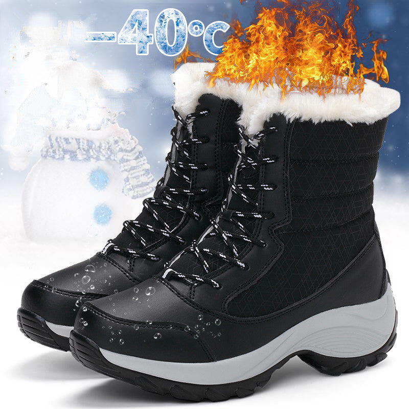 Women’s Winter Snow Boots – Warm Non-Slip Wedge Ankle Boots