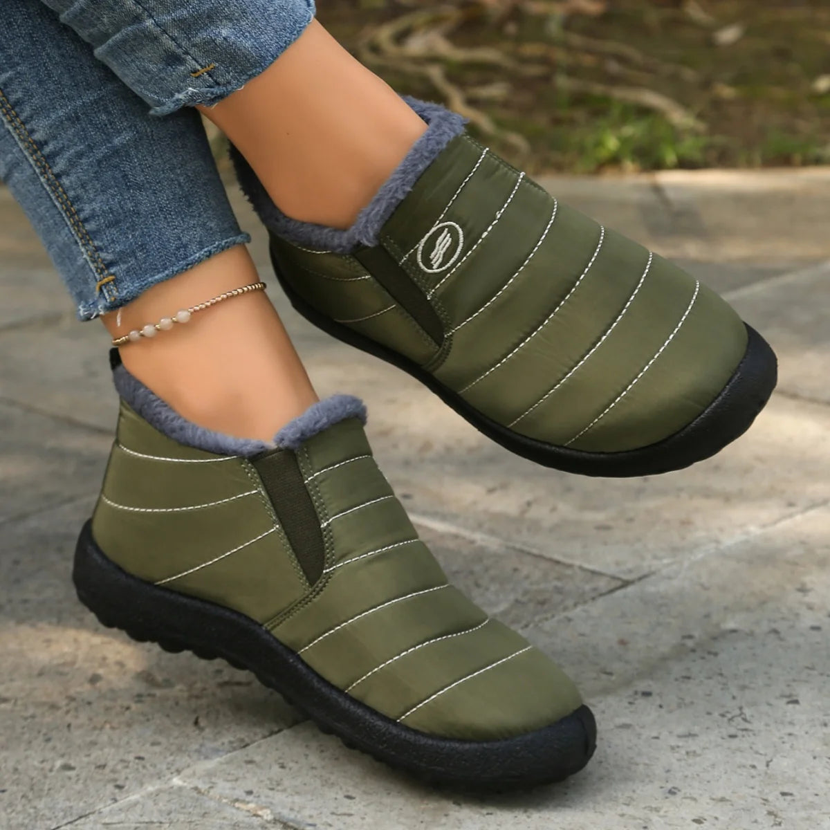 Women Fur-Lined Waterproof Ankle Boots