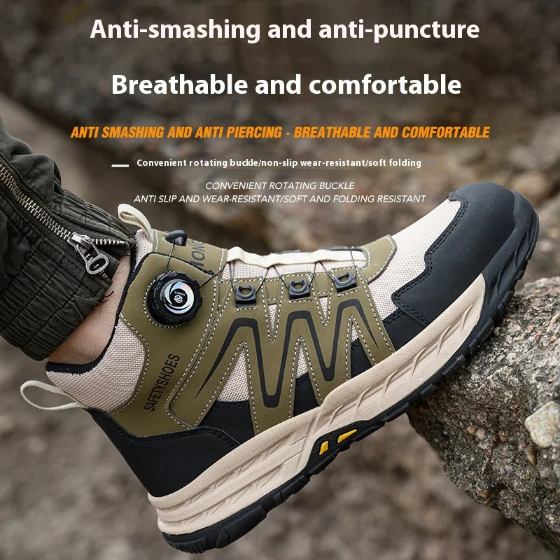 Men Steel Toe Tactical Work Boots