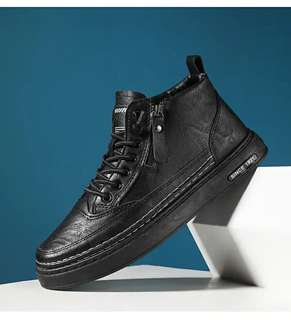Men’s High-Top Leather Casual Boots