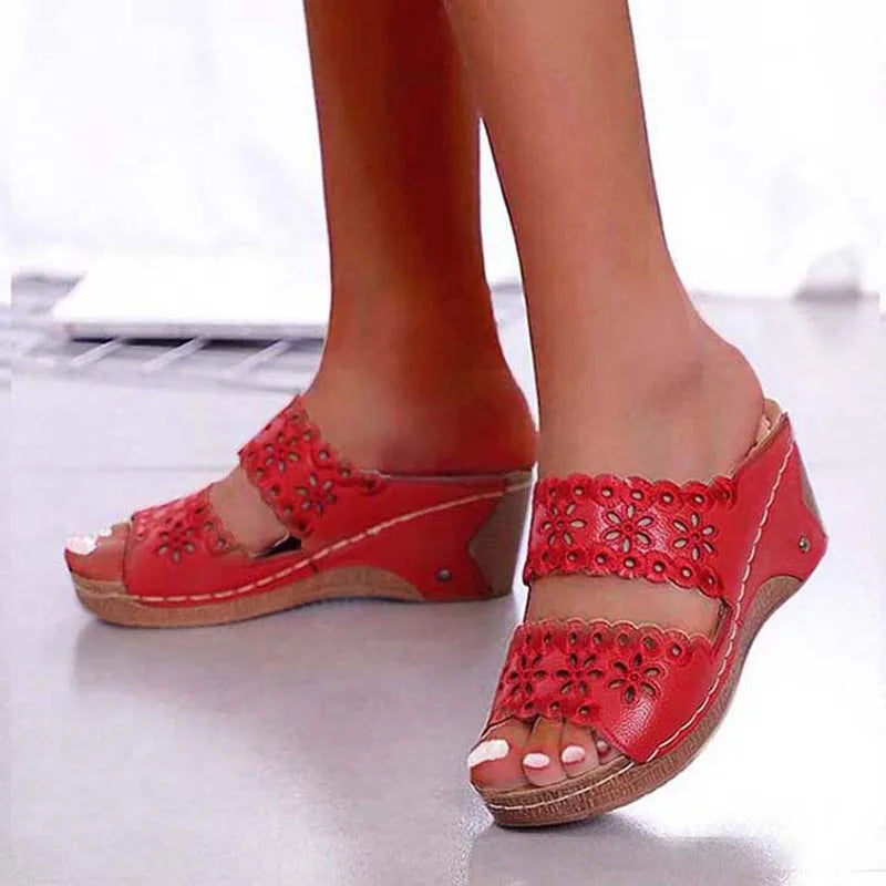 Sandals Shoes Women Summer Platform Shoes Woman Slip On Walking Shoes Wedge Women's Sandals Retro Woman Slippers Female Footwear