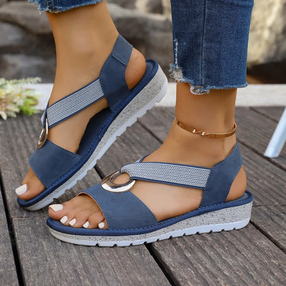 2025 Women Comfortable Platform Sandals Wedge Lightweight Sandals Summer Strap Casual Vacation Shoes Women Zapatos De Mujer