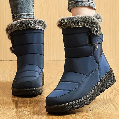 Women Waterproof Fur Snow Boots