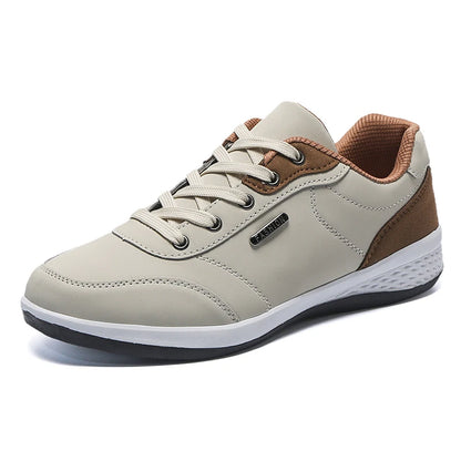 Men Waterproof Leather Walking Sneakers