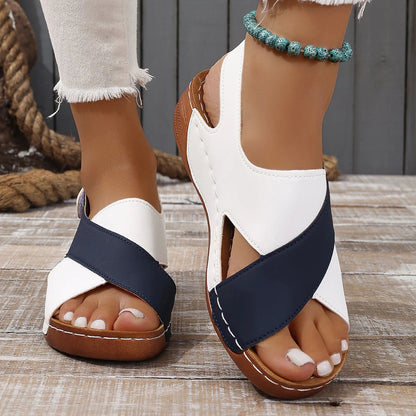 Sandales Femme Compensées Bicolores | Élégance & Confort