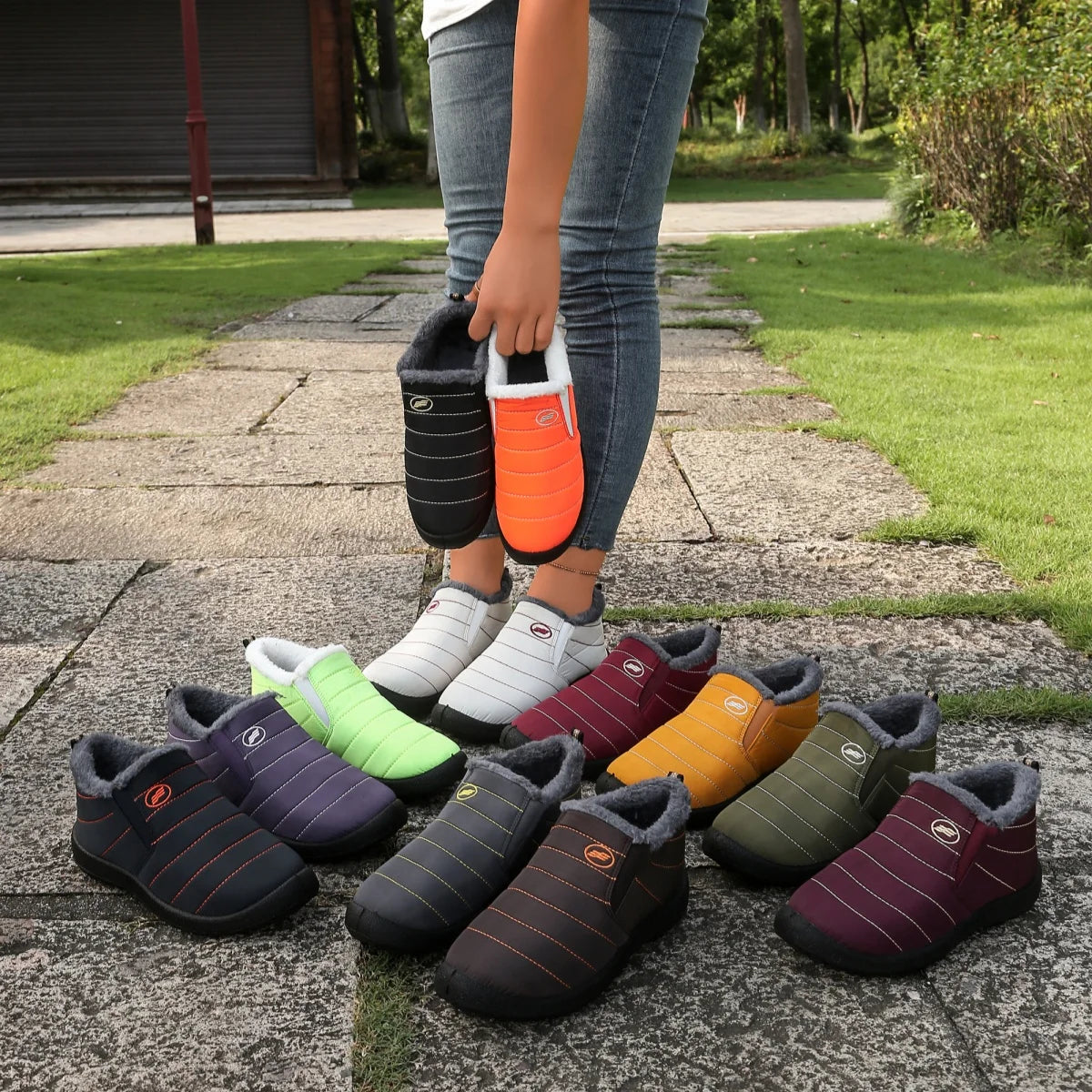 Women Fur-Lined Waterproof Ankle Boots