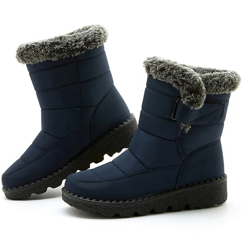 Women Waterproof Fur Snow Boots