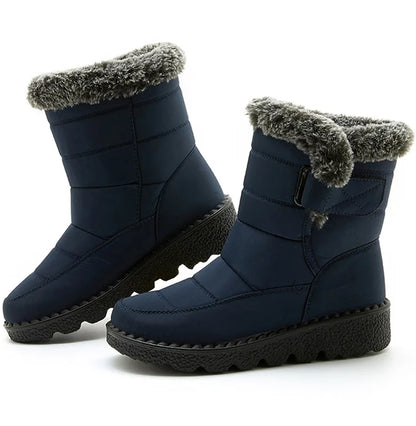 Women Waterproof Fur Snow Boots