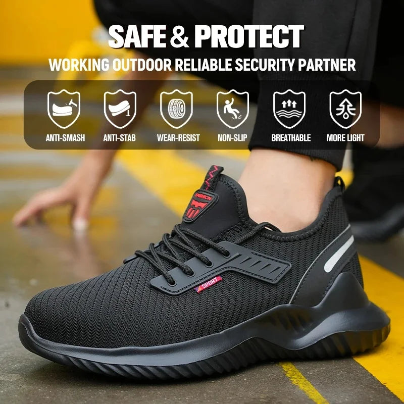 Baskets de sécurité à embout d'acier pour hommes – Bottes de travail anti-perforation