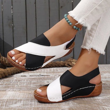 Sandales Femme Compensées Bicolores | Élégance & Confort