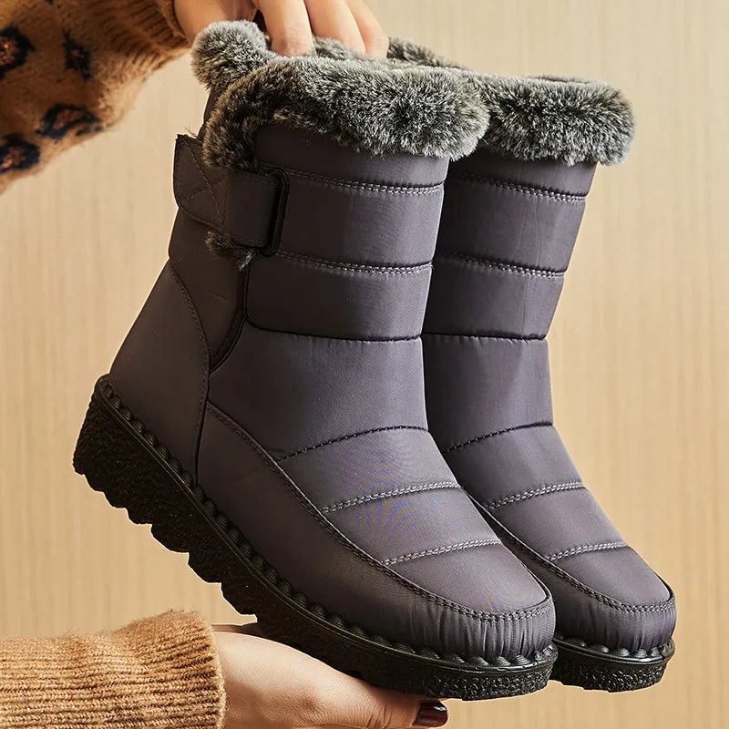 Women Waterproof Fur Snow Boots