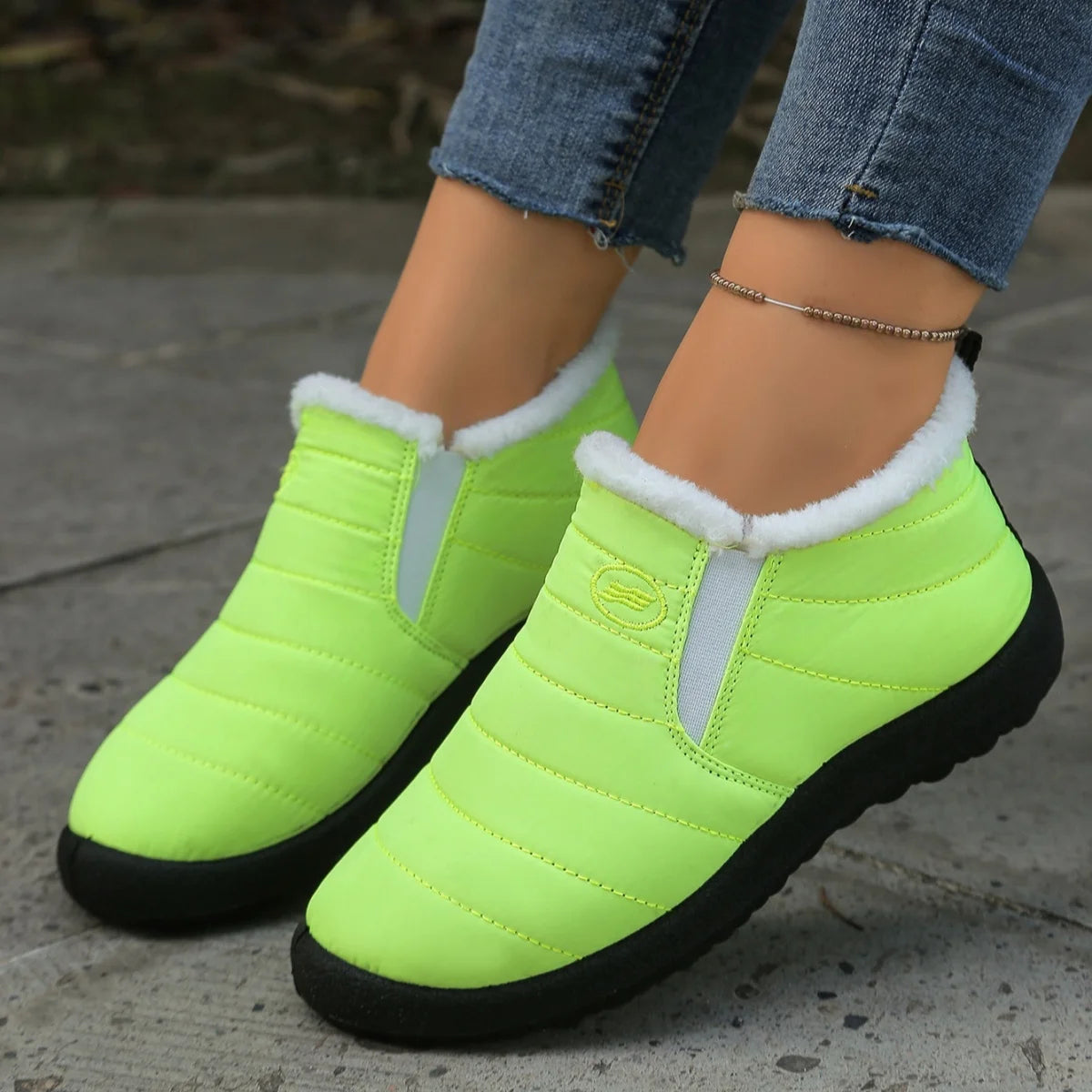 Women Fur-Lined Waterproof Ankle Boots