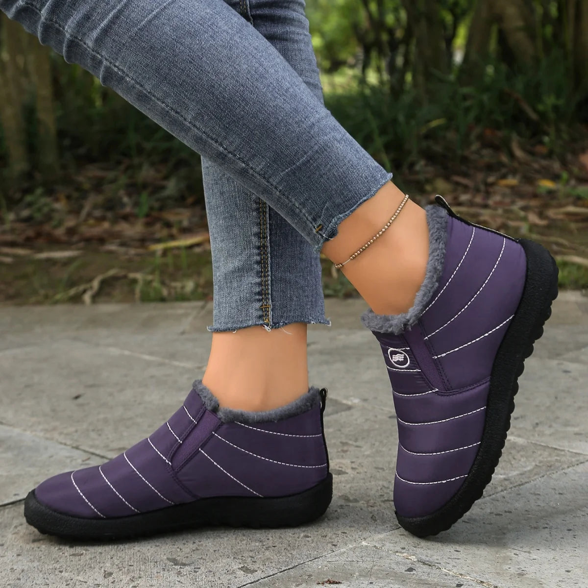 Women Fur-Lined Waterproof Ankle Boots