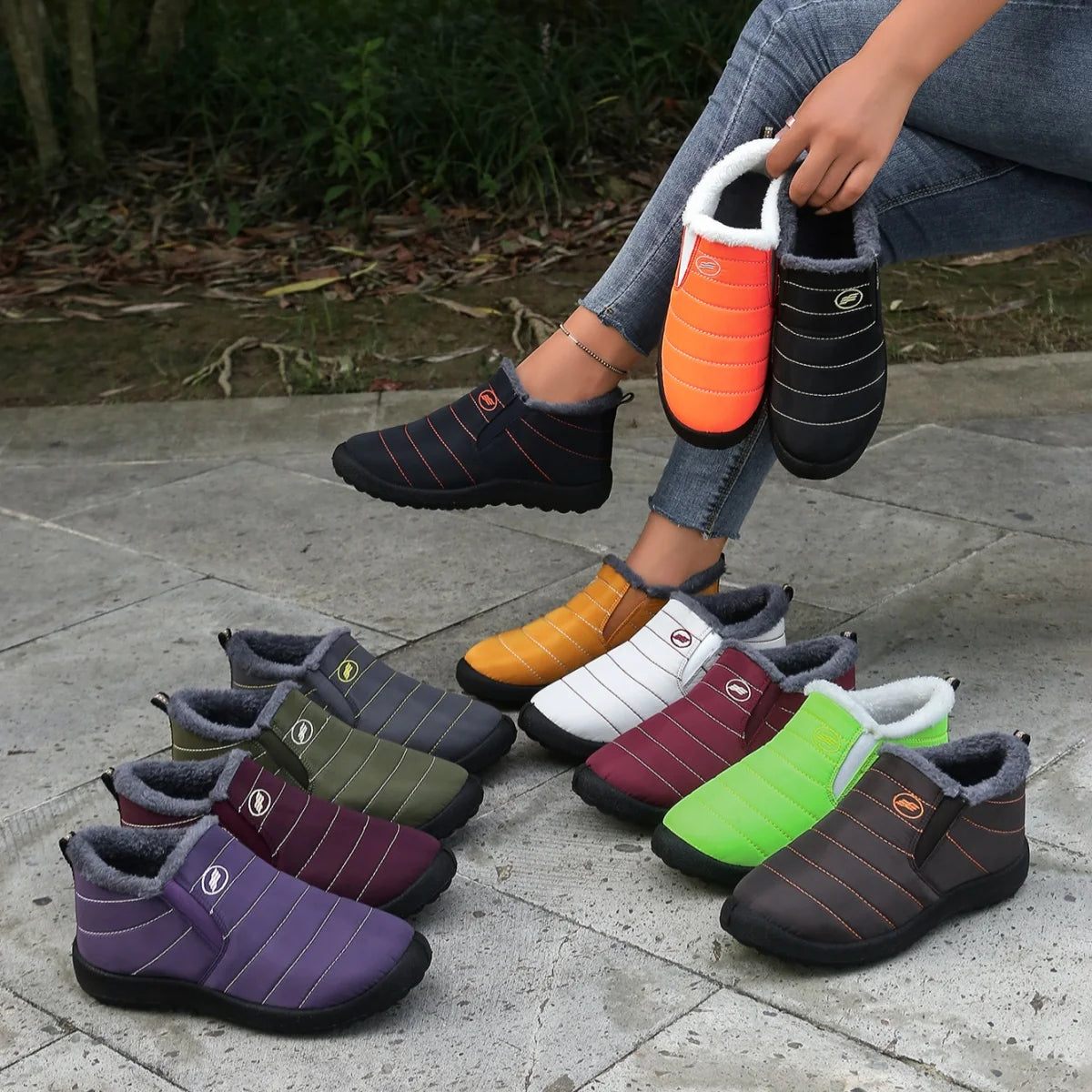 Women Fur-Lined Waterproof Ankle Boots