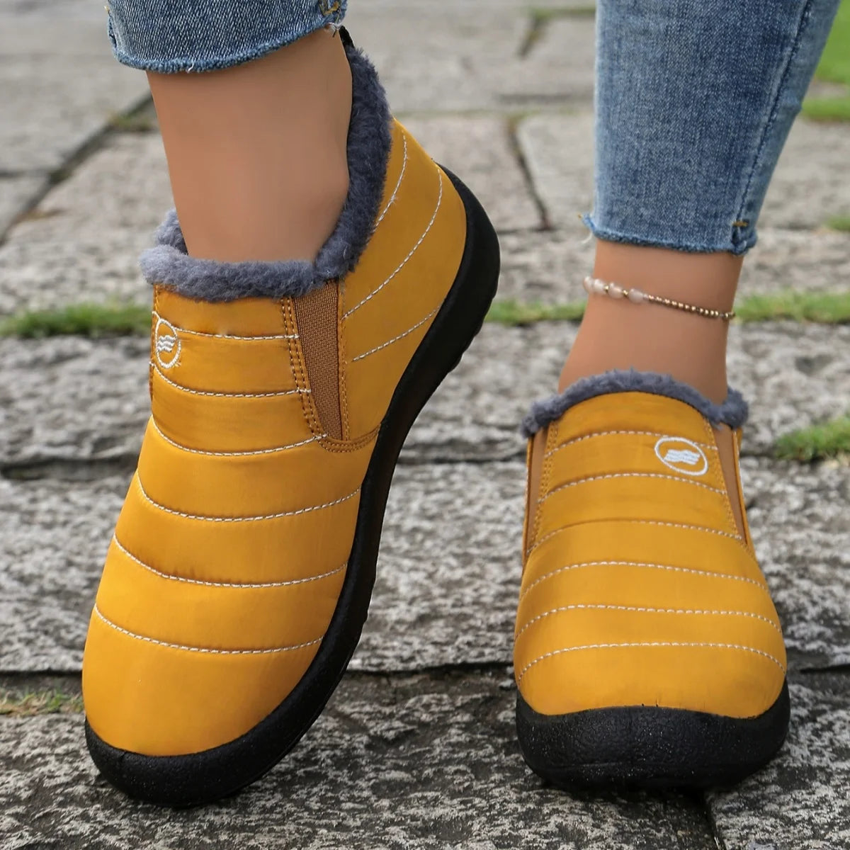 Women Fur-Lined Waterproof Ankle Boots