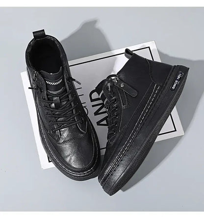 Men’s High-Top Leather Casual Boots