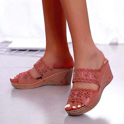 Sandals Shoes Women Summer Platform Shoes Woman Slip On Walking Shoes Wedge Women's Sandals Retro Woman Slippers Female Footwear