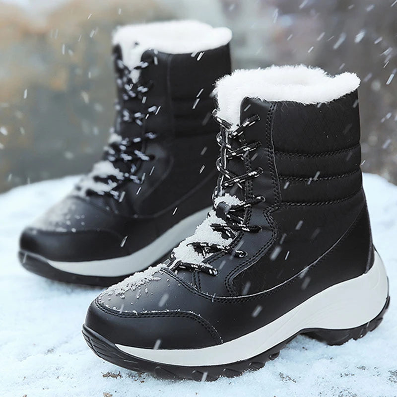 Women’s Winter Snow Boots – Warm Non-Slip Wedge Ankle Boots