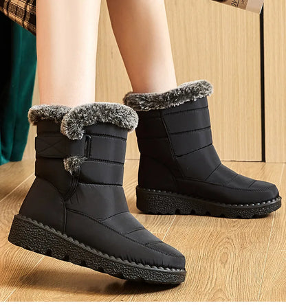 Women Waterproof Fur Snow Boots