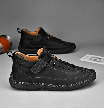 Men’s Handmade Leather Loafers – Breathable Casual Slip-On Shoes