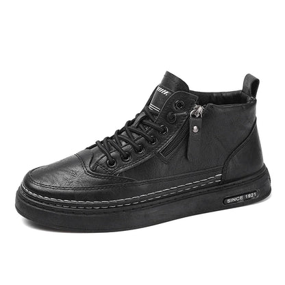 Bottes montantes décontractées en cuir pour hommes
