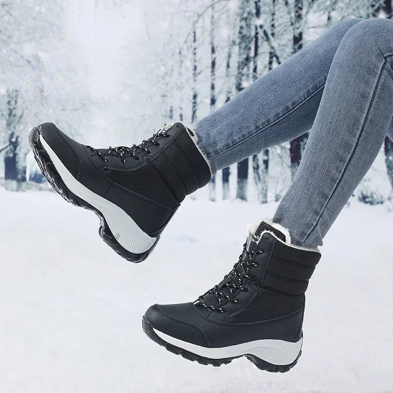 Women’s Winter Snow Boots – Warm Non-Slip Wedge Ankle Boots