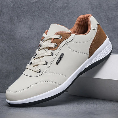 Men Waterproof Leather Walking Sneakers