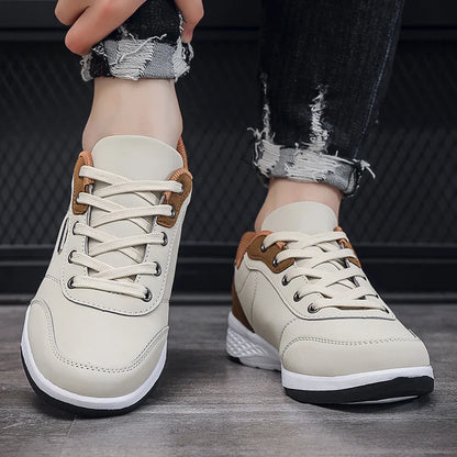 Men Waterproof Leather Walking Sneakers