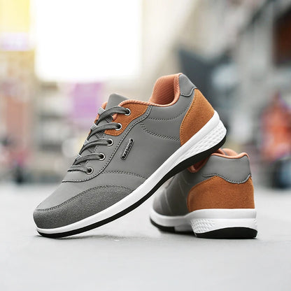 Men Waterproof Leather Walking Sneakers