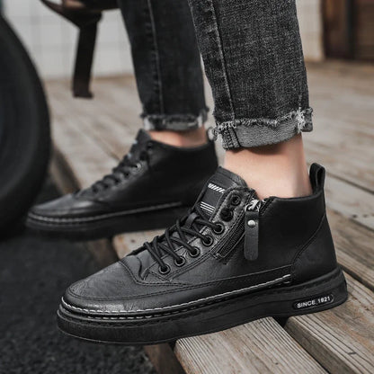 Bottes montantes décontractées en cuir pour hommes