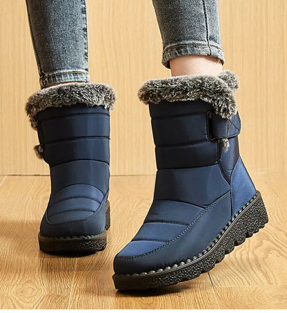 Women Waterproof Fur Snow Boots