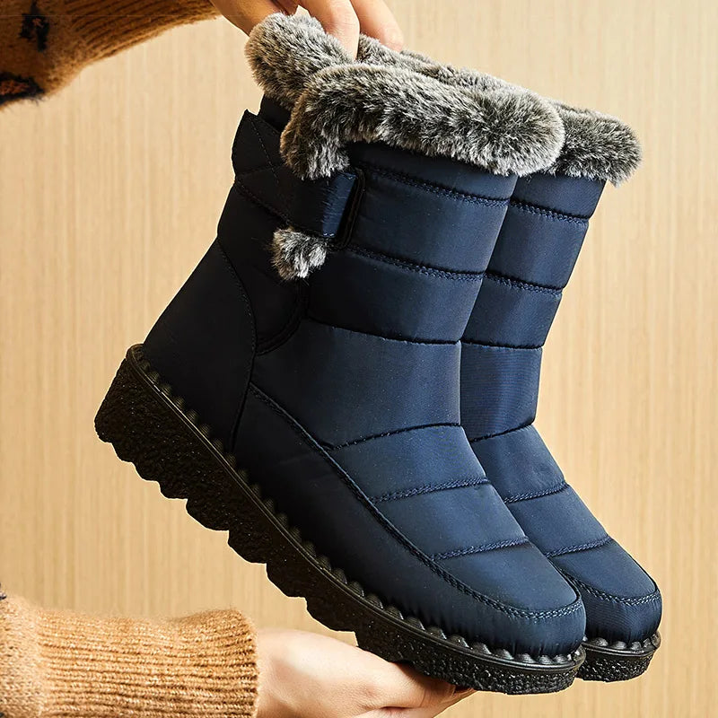 Women Waterproof Fur Snow Boots